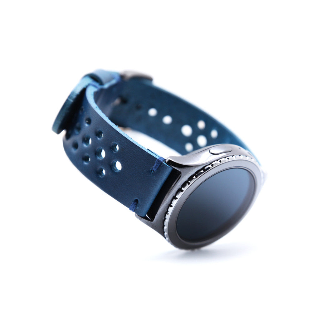 D7 Italian Buttero Leather Strap for Gear S2 Blue