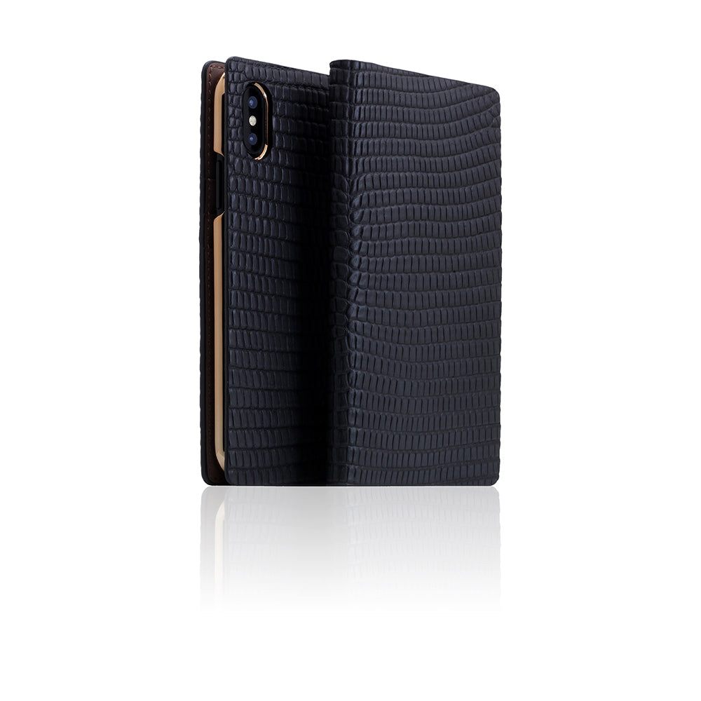 D3 Italian Lizard Leather Case for iPhone X / XS Black