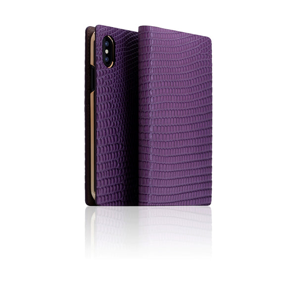 D3 Italian Lizard Leather Case for iPhone X / XS Purple