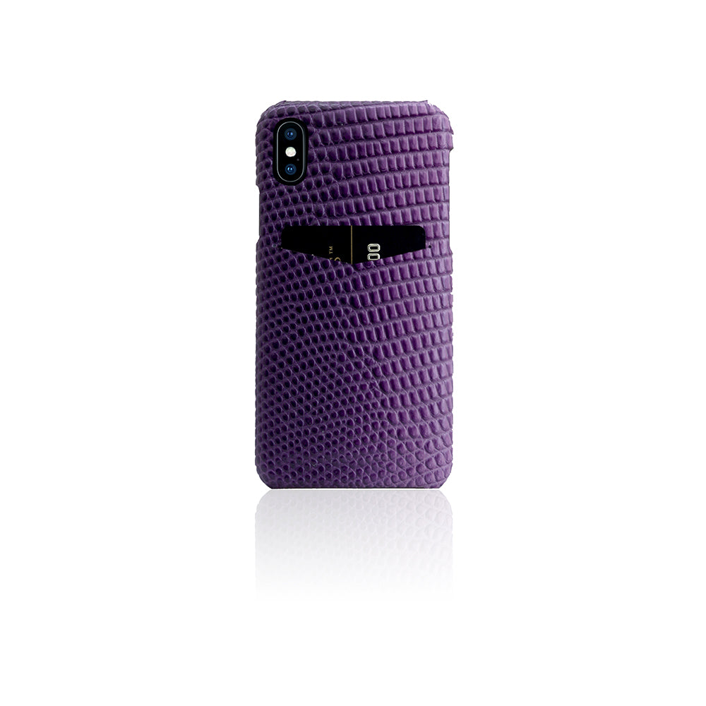 D3 Italian Lizard Leather Back Case for iPhone X / XS Purple