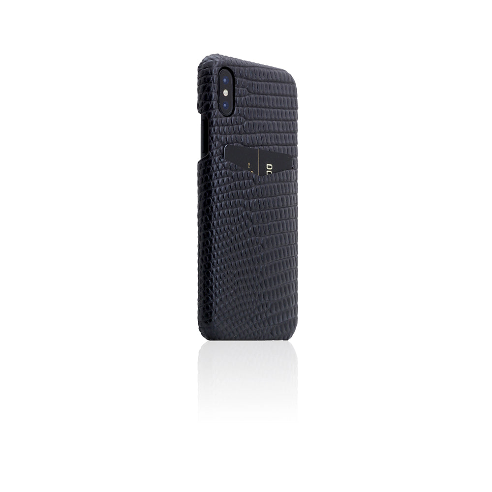 D3 Italian Lizard Leather Back Case for iPhone X / XS Black