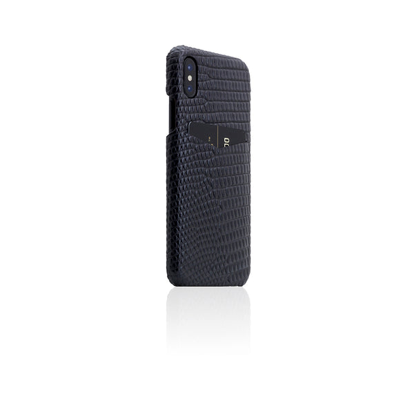 D3 Italian Lizard Leather Back Case for iPhone X / XS Black