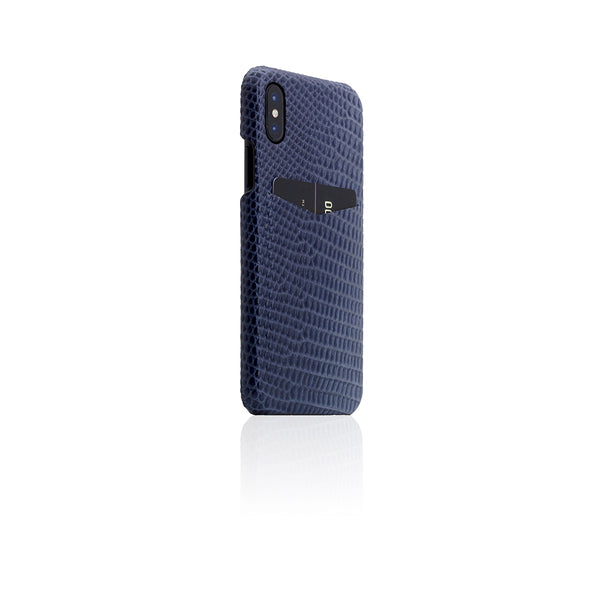 D3 Italian Lizard Leather Back Case for iPhone X / XS Blue