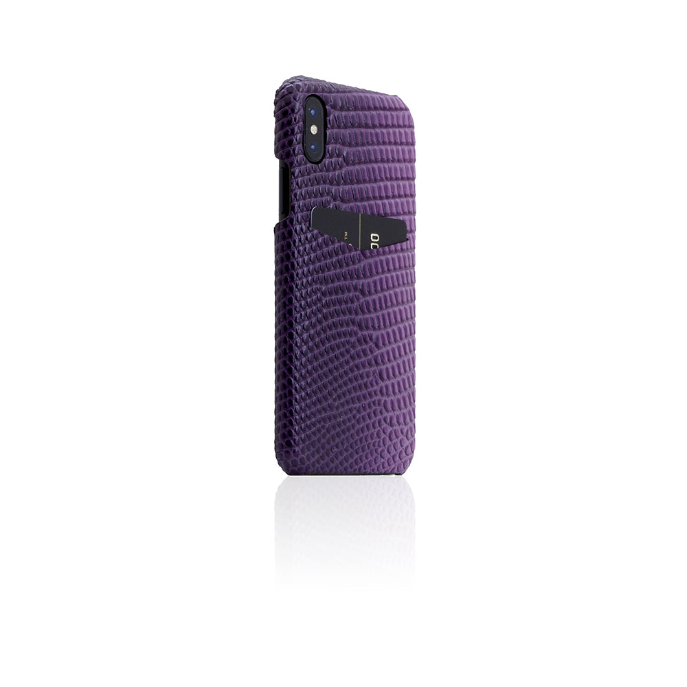 D3 Italian Lizard Leather Back Case for iPhone X / XS Purple