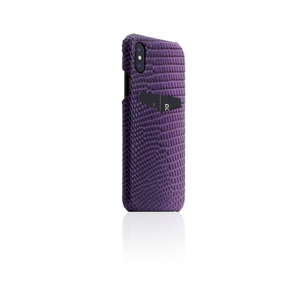 D3 Italian Lizard Leather Back Case for iPhone X / XS Purple