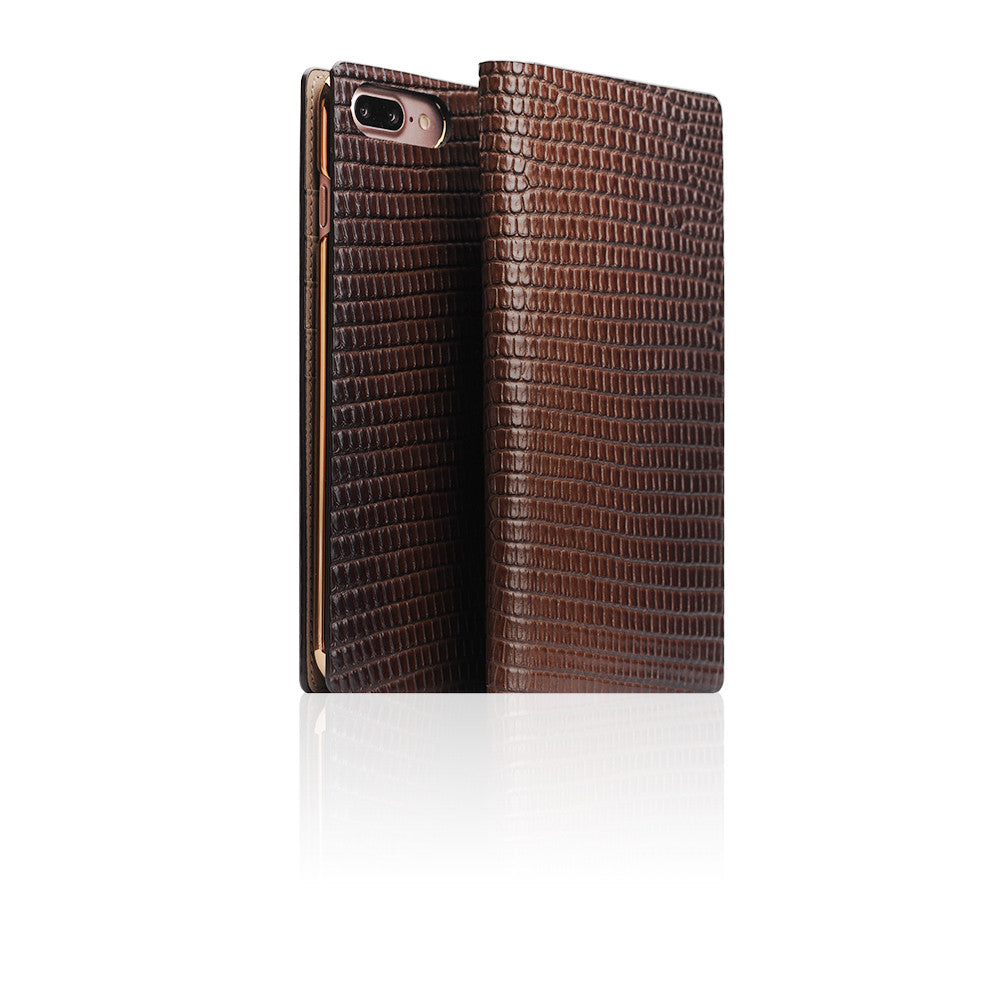 D3 Italian Lizard Leather Case for iPhone 8 Plus / 7 Plus (Brown)