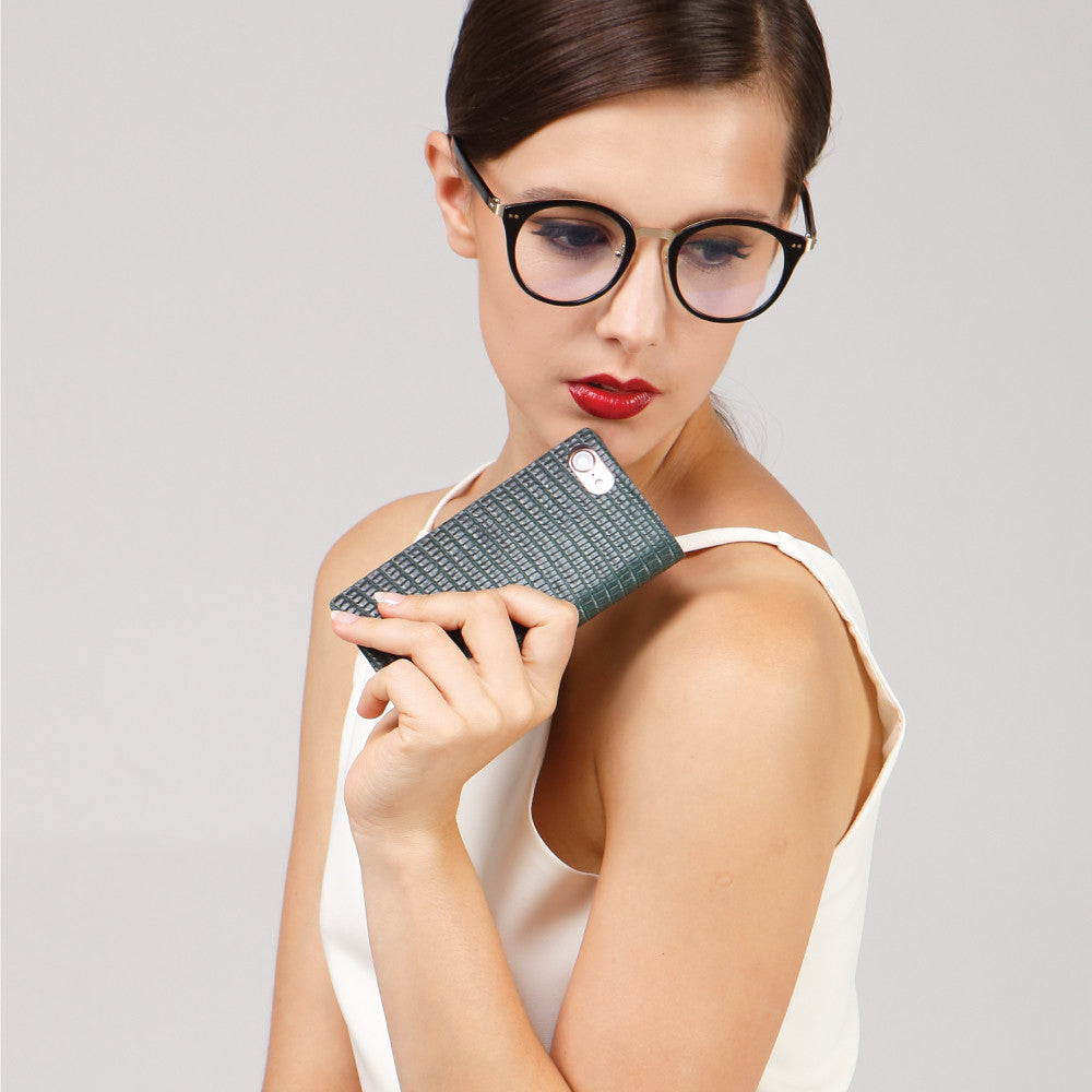 D3 Italian Lizard Leather Case for iPhone 8 Plus / 7 Plus (Black)