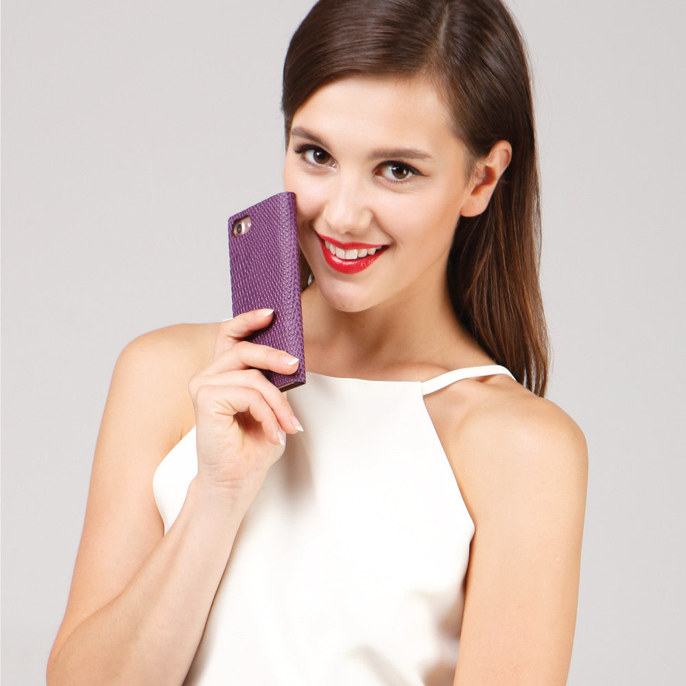 D3 Italian Lizard Leather Case for iPhone 8 / 7 / SE 2020 (Purple)