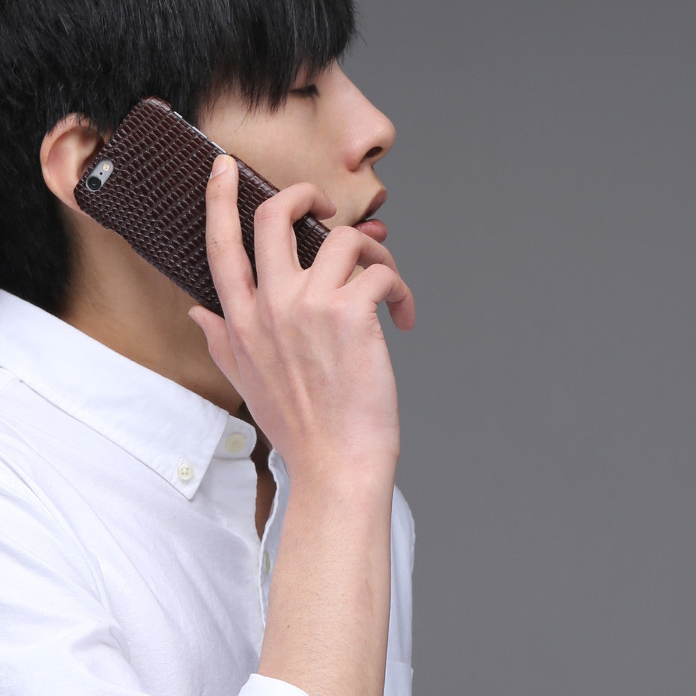 D3 Italian Lizard Leather Back Case for iPhone 6 / 6s Brown