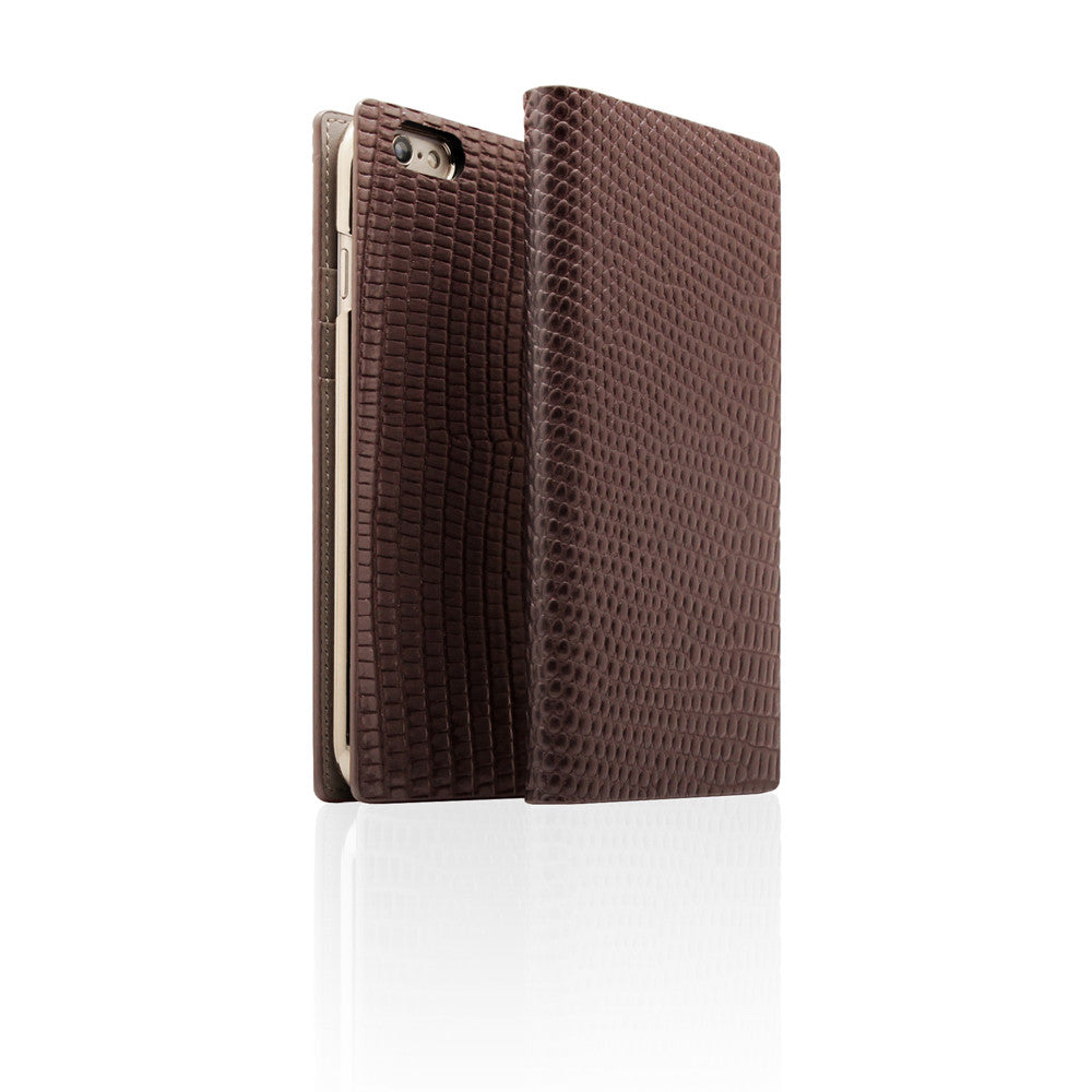 D3 Italian Lizard Leather Case for iPhone 6 / 6s Plus Brown