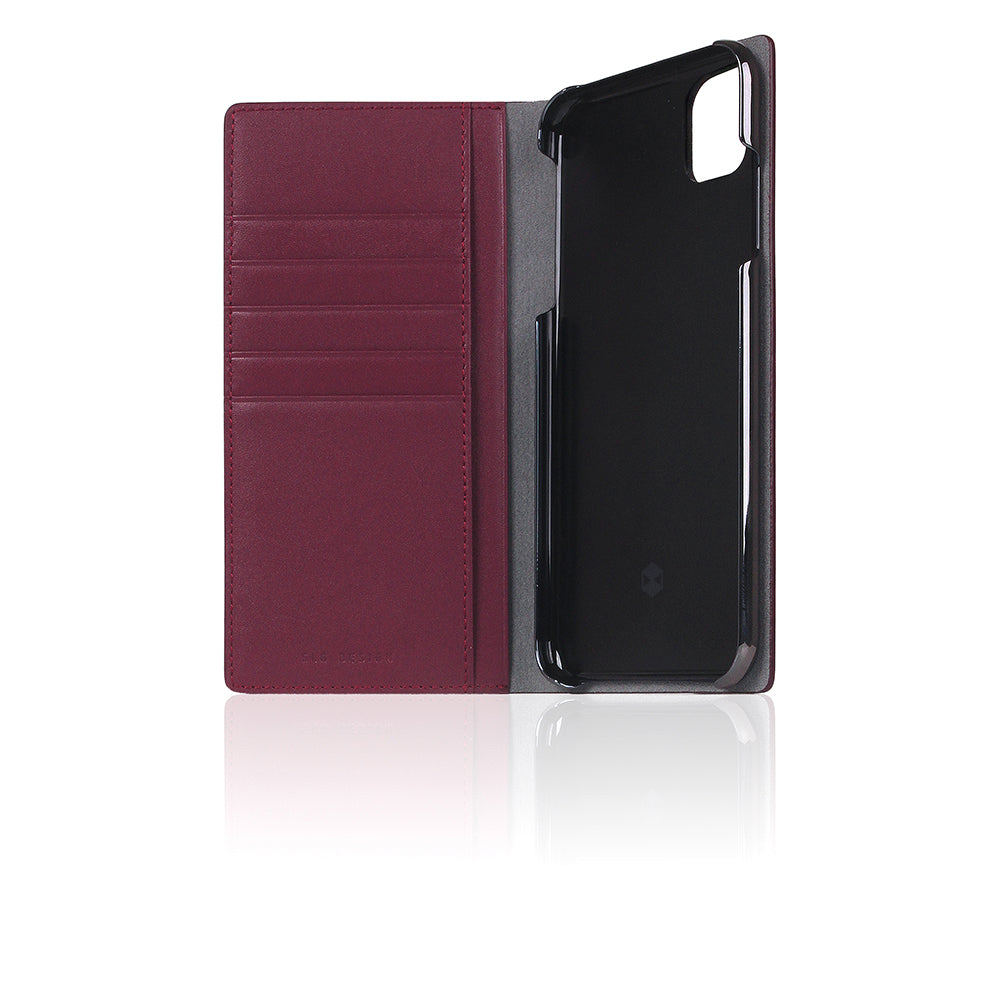 D5 Calf Skin Leather Case for iPhone 11 Pro Max Burgundy