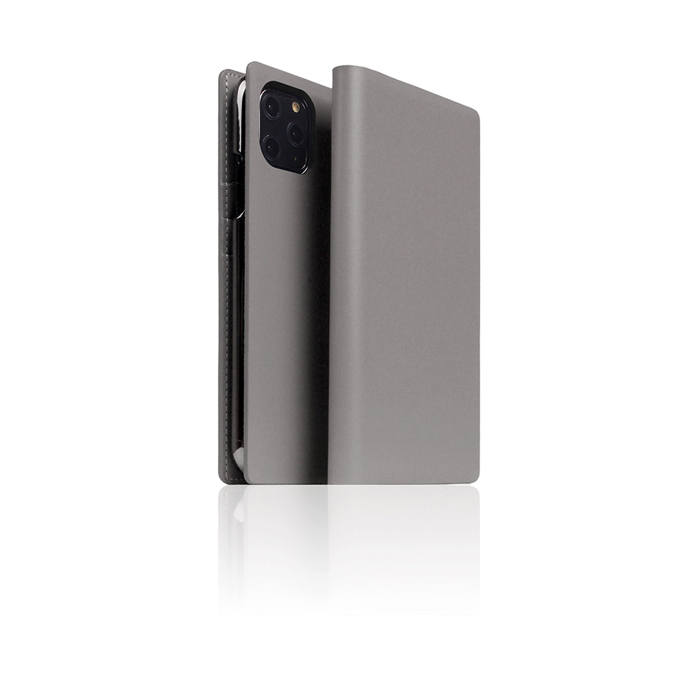 D5 Calf Skin Leather Case for iPhone 11 Pro Gray