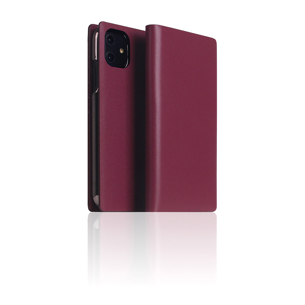 D5 Calf Skin Leather Case for iPhone 11 Burgundy