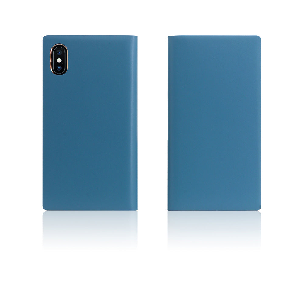 D5 Calf Skin Leather Case for iPhone X / XS Blue