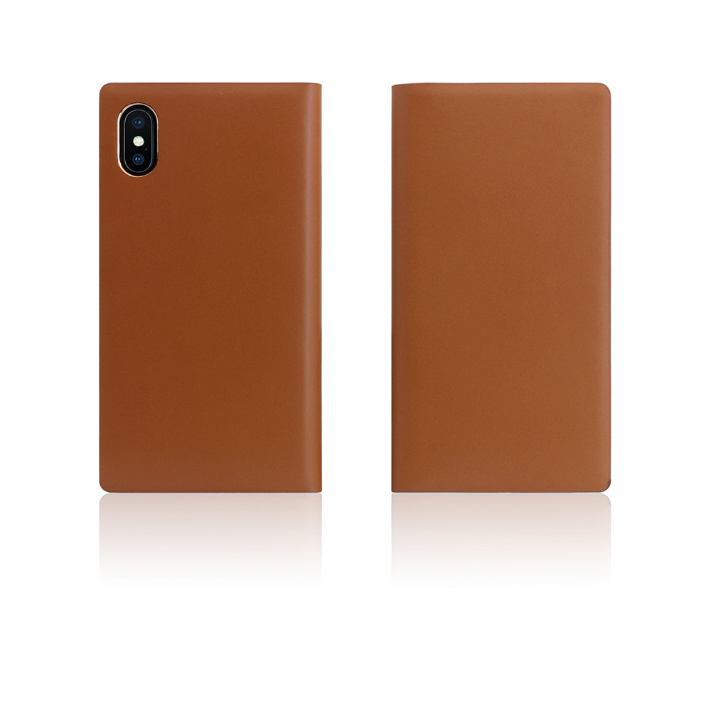 D5 Calf Skin Leather Case for iPhone X / XS Camel