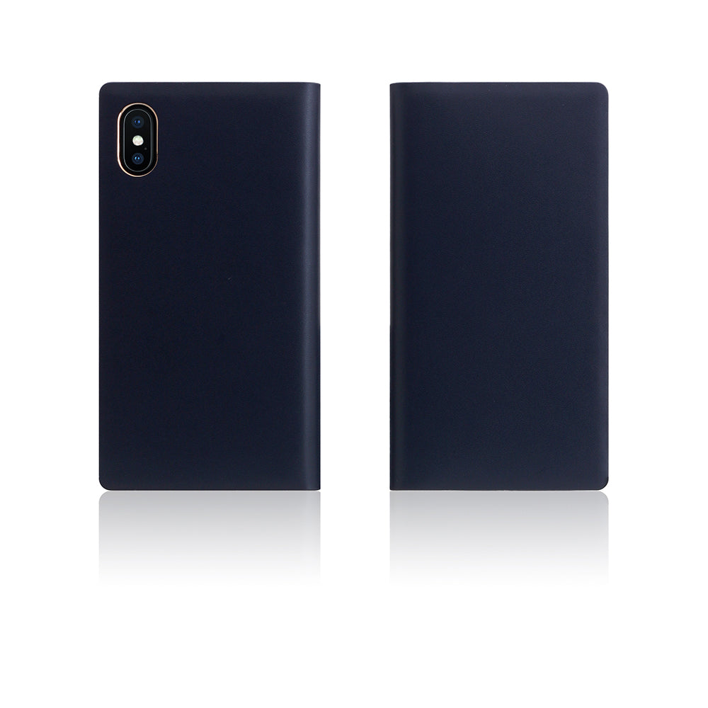 D5 Calf Skin Leather Case for iPhone X / XS Navy