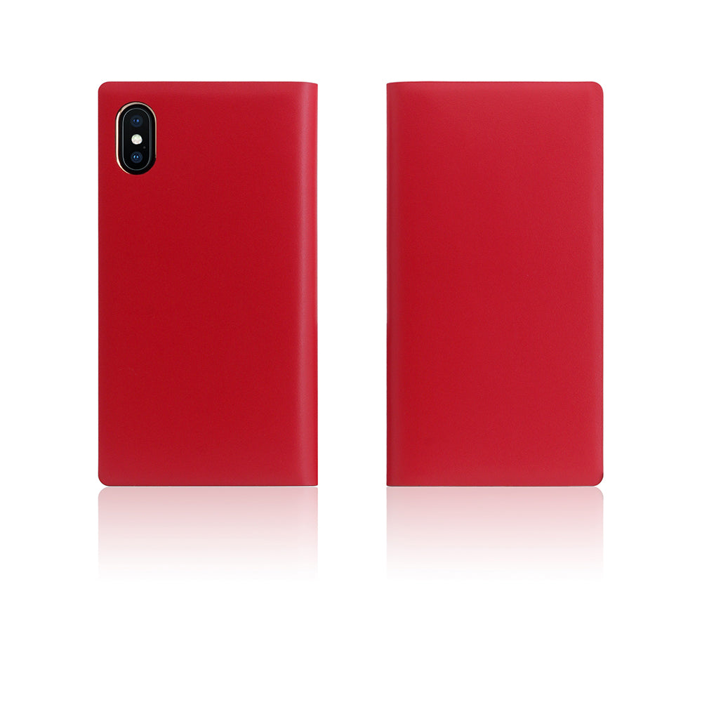 D5 Calf Skin Leather Case for iPhone X / XS Red