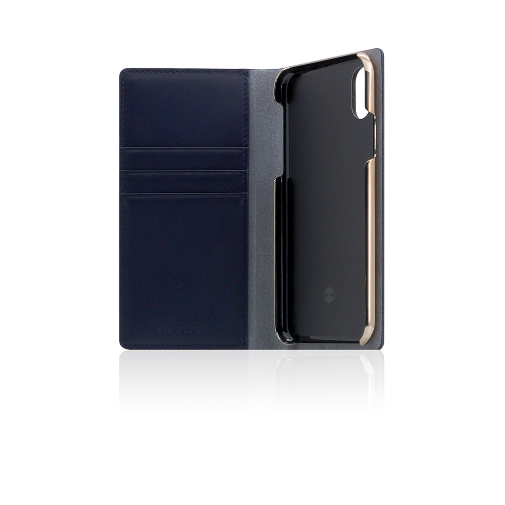D5 Calf Skin Leather Case for iPhone X / XS Navy