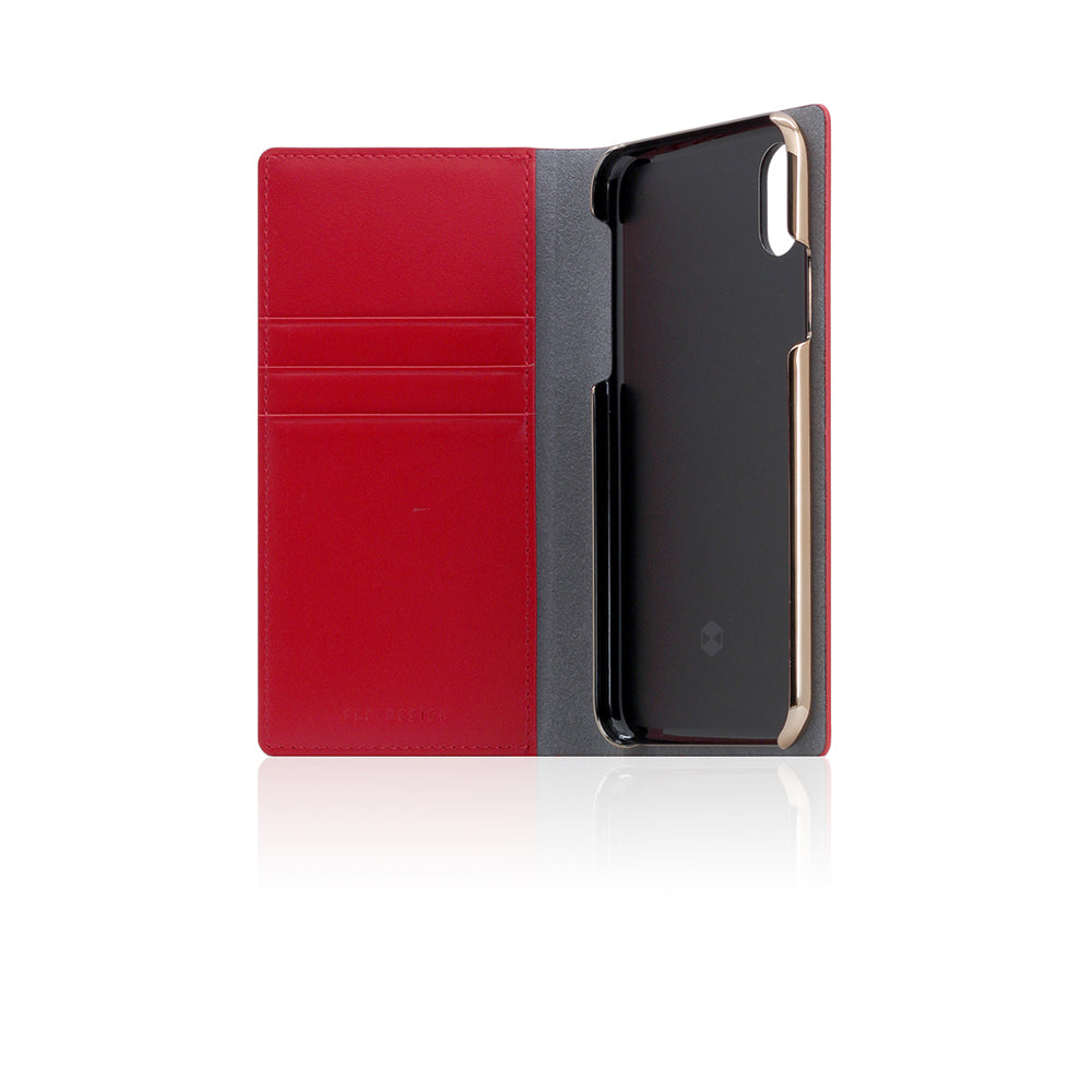 D5 Calf Skin Leather Case for iPhone X / XS Red