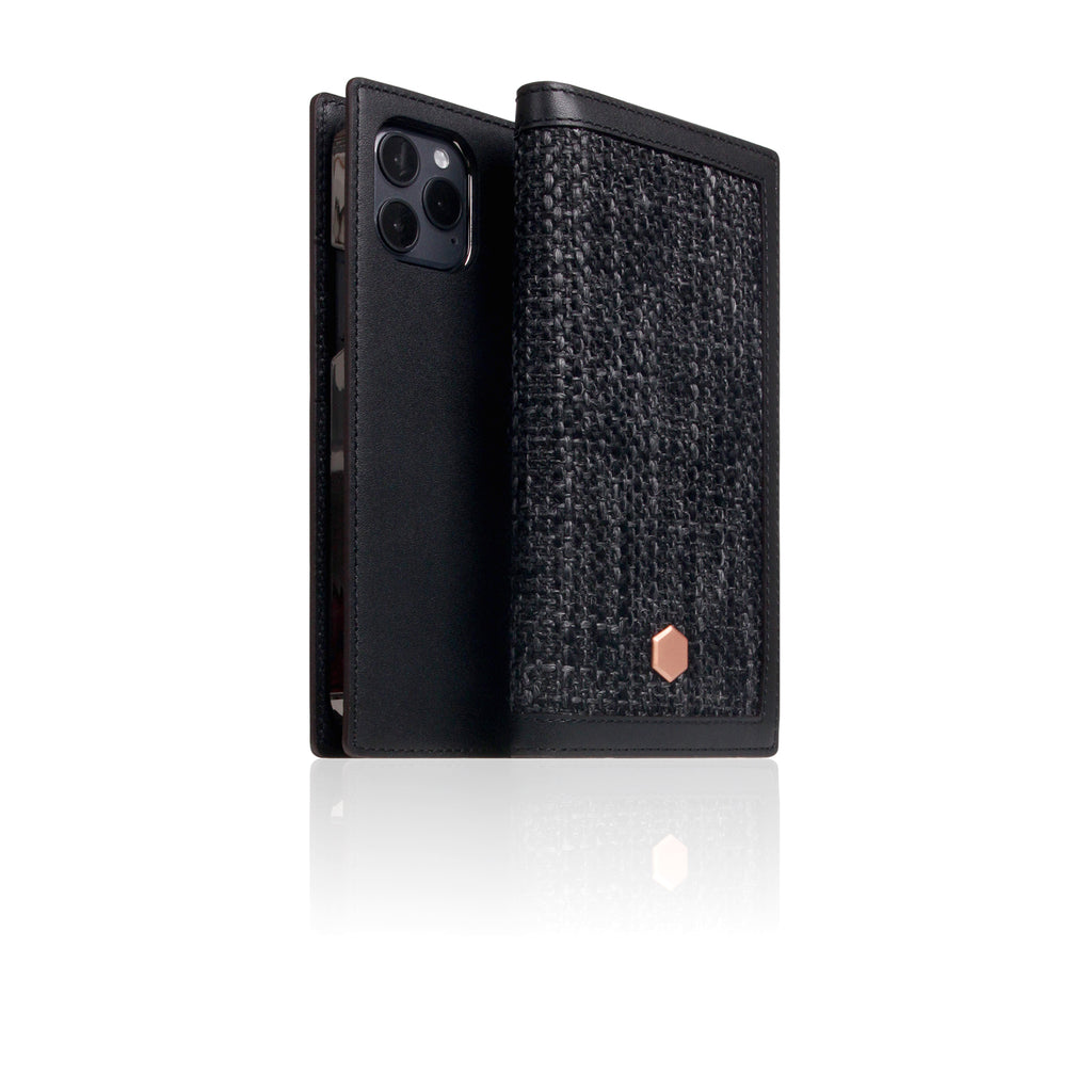 D5 Edition Calf Skin Leather Diary Case for iPhone 12 / 12 Pro (Black)