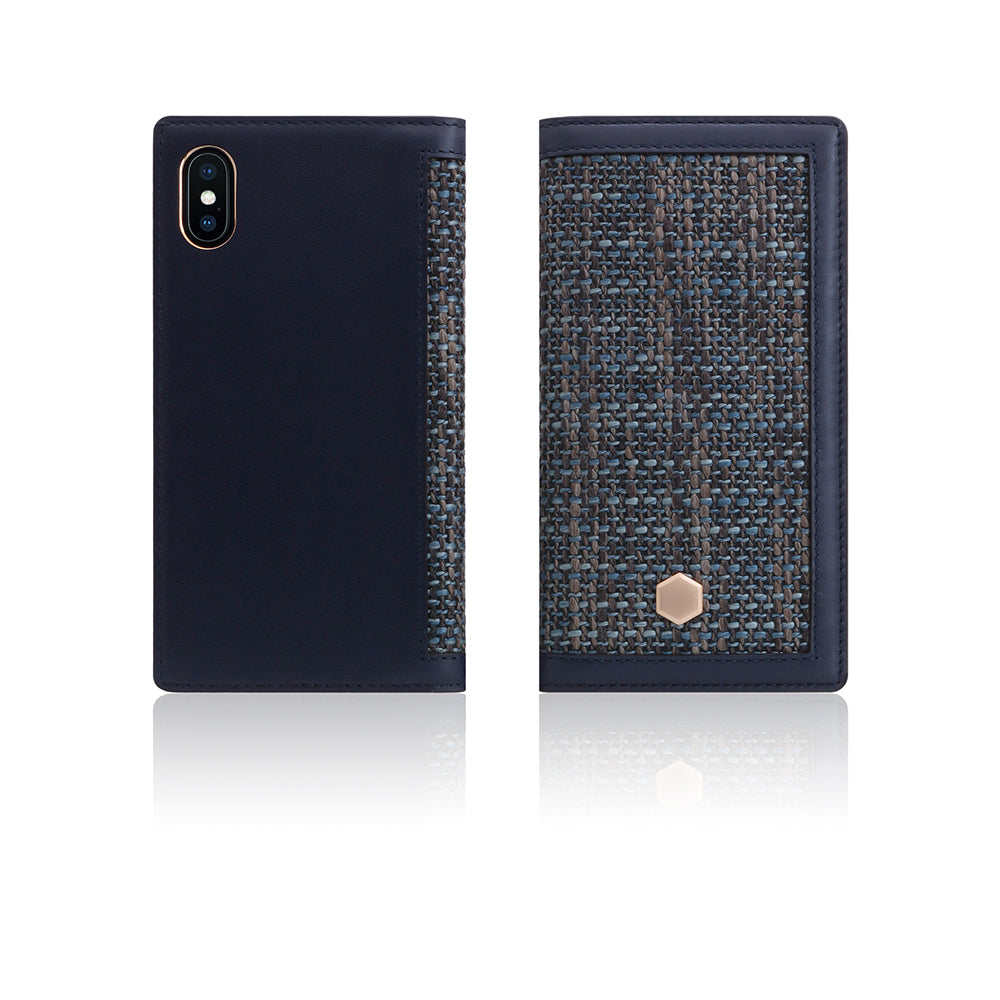 D5 Edition Calf Skin Leather Case for iPhone X/XS (Navy)