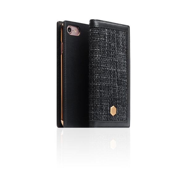 D5 Edition Calf Skin Leather Diary Case for iPhone 7/ 8/SE 2020 (Black)