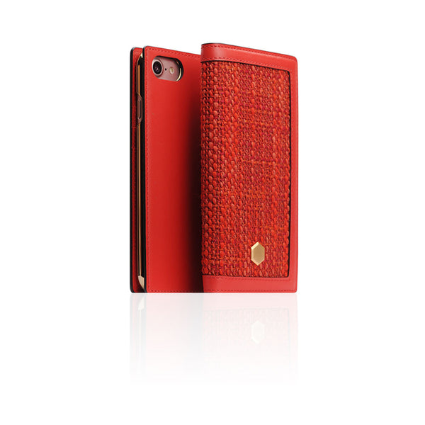 D5 Edition Calf Skin Leather Diary Case for iPhone 7/ 8/SE 2020 (Red)