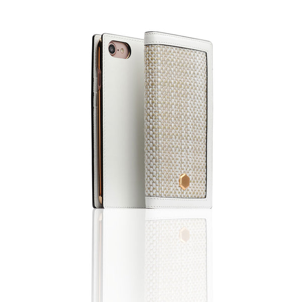 D5 Edition Calf Skin Leather Diary Case for iPhone 7/8/SE 2020 (White)