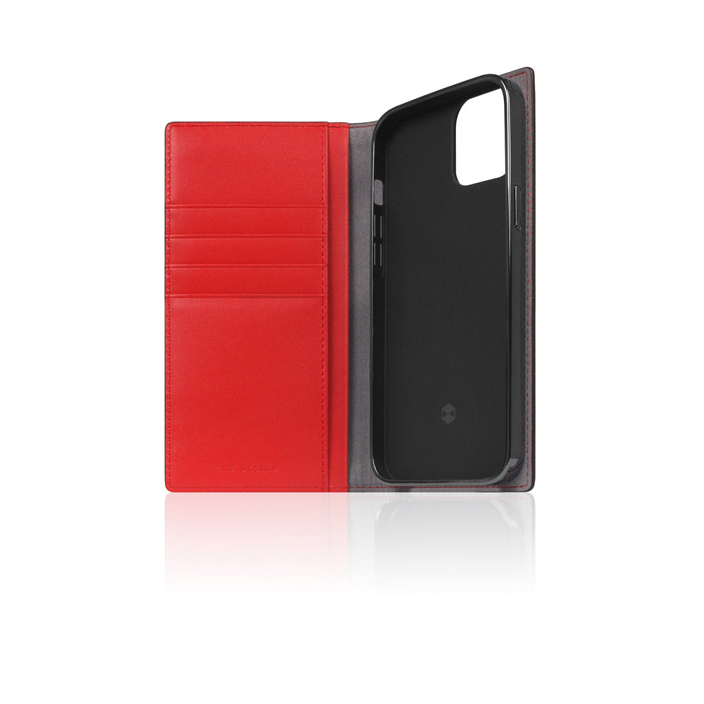D5 Edition Calf Skin Leather Diary Case for iPhone 14 (Red)