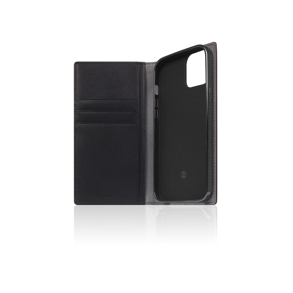 D5 Edition Calf Skin Leather Diary Case for iPhone 13 mini (Black)