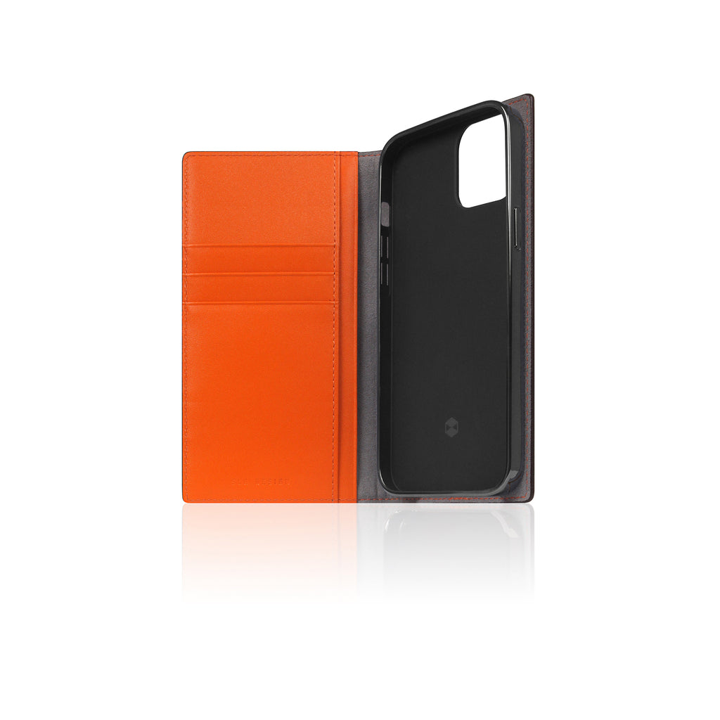 D5 Edition Calf Skin Leather Diary Case for iPhone 13 mini (Orange)