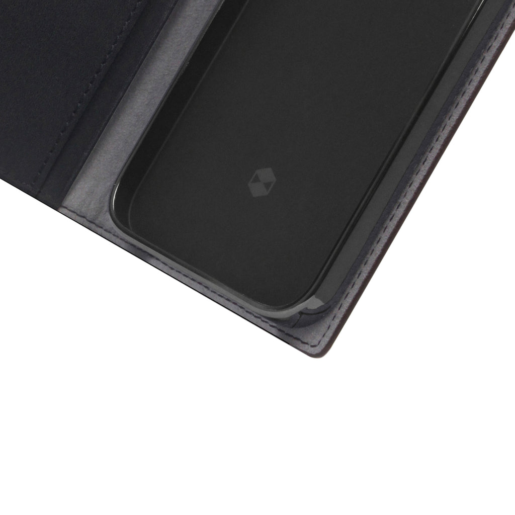 D5 Edition Calf Skin Leather Diary Case for iPhone 13 mini (Black)