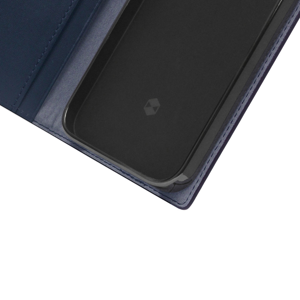 D5 Edition Calf Skin Leather Diary Case for iPhone 13 mini (Navy)