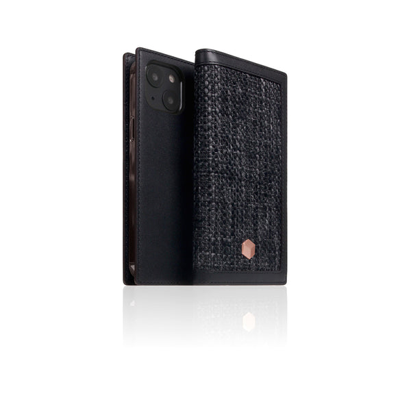 D5 Edition Calf Skin Leather Diary Case for iPhone 13 mini (Black)