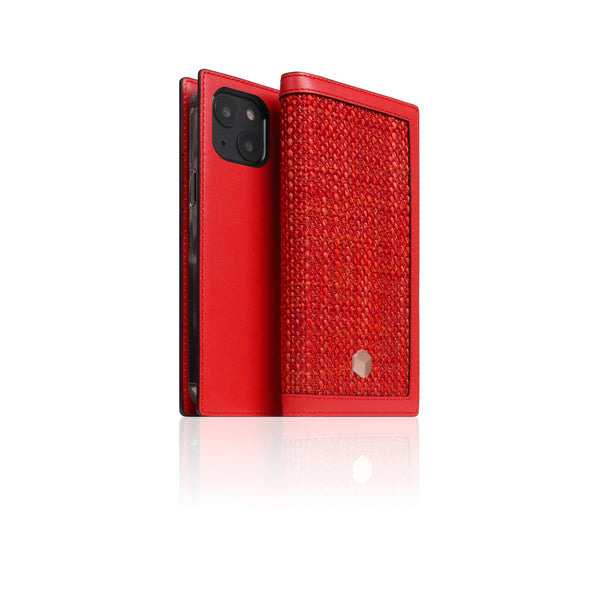 D5 Edition Calf Skin Leather Diary Case for iPhone 13 mini (Red)