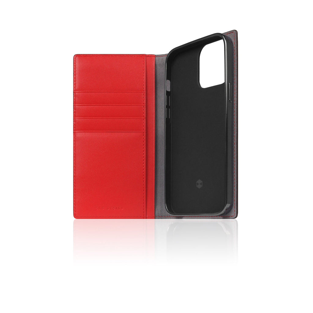 D5 Edition Calf Skin Leather Diary Case for iPhone 14 Pro (Red)