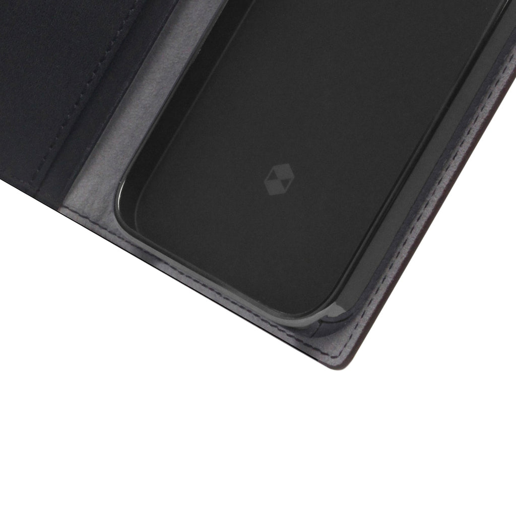 D5 Edition Calf Skin Leather Diary Case for iPhone 14 Pro (Black)