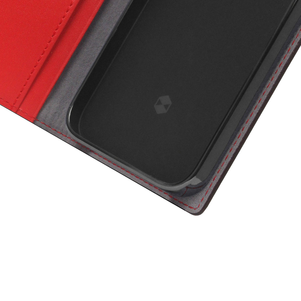 D5 Edition Calf Skin Leather Diary Case for iPhone 14 Pro (Red)