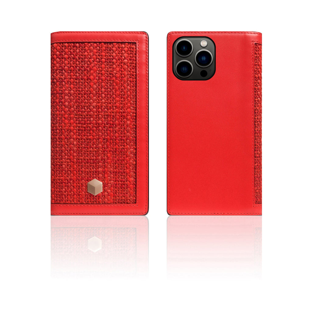 D5 Edition Calf Skin Leather Diary Case for iPhone 14 Pro Max (Red)