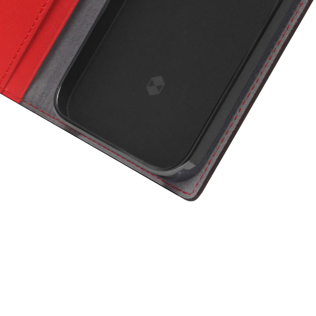 D5 Edition Calf Skin Leather Diary Case for iPhone 13 Pro Max (Red)