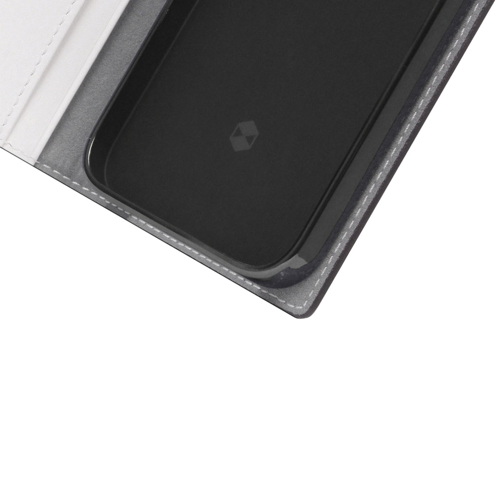 D5 Edition Calf Skin Leather Diary Case for iPhone 13 Pro Max (White)