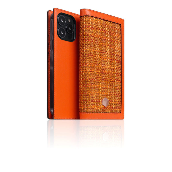 D5 Edition Calf Skin Leather Diary Case for iPhone 14 Pro Max (Orange)