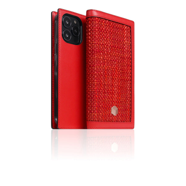 D5 Edition Calf Skin Leather Diary Case for iPhone 13 Pro Max (Red)