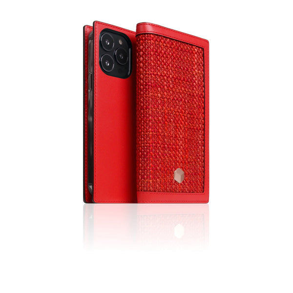 D5 Edition Calf Skin Leather Diary Case for iPhone 14 Pro (Red)