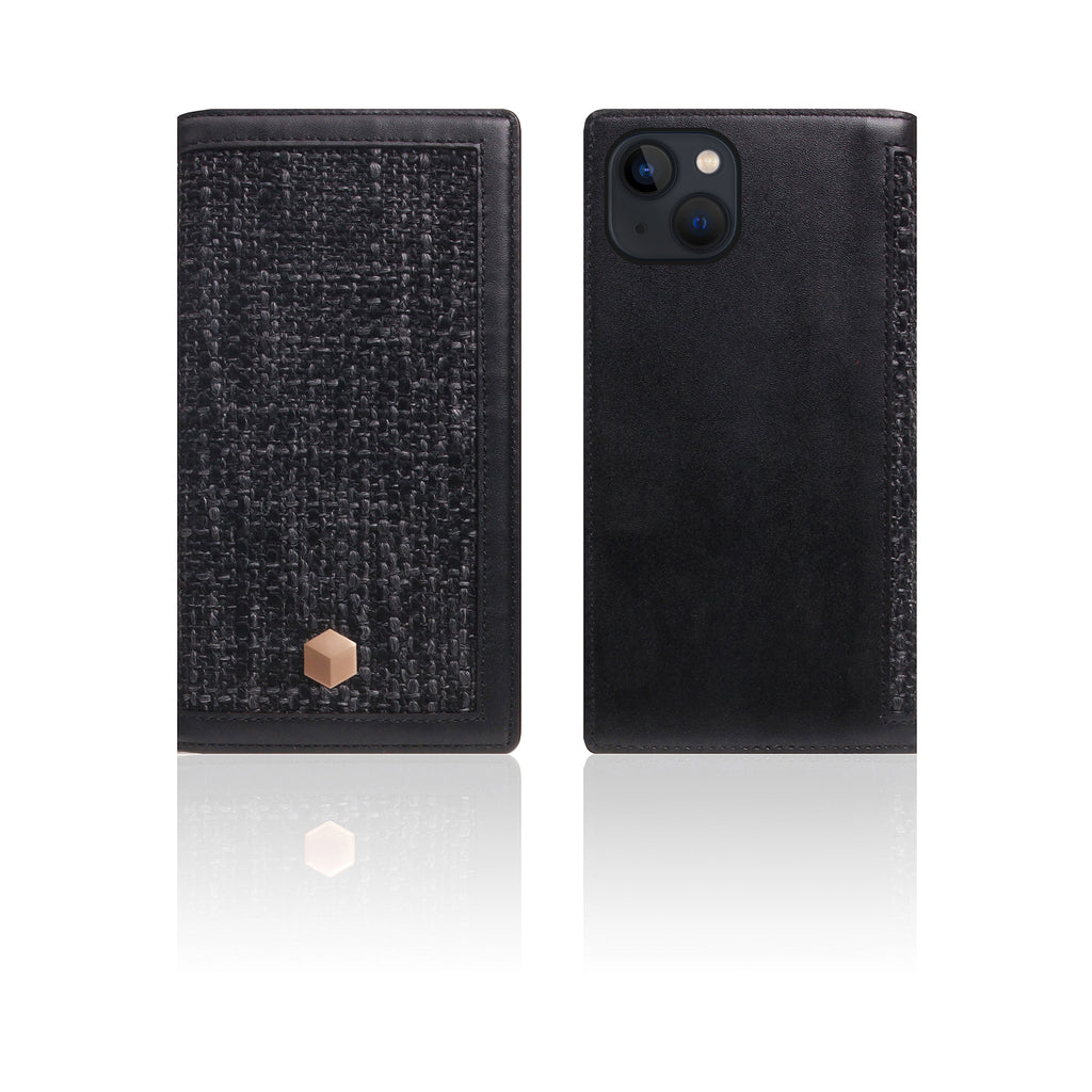 D5 Edition Calf Skin Leather Diary Case for iPhone 14 Plus (Black)