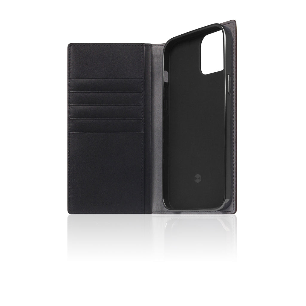 D5 Edition Calf Skin Leather Diary Case for iPhone 14 Plus (Black)