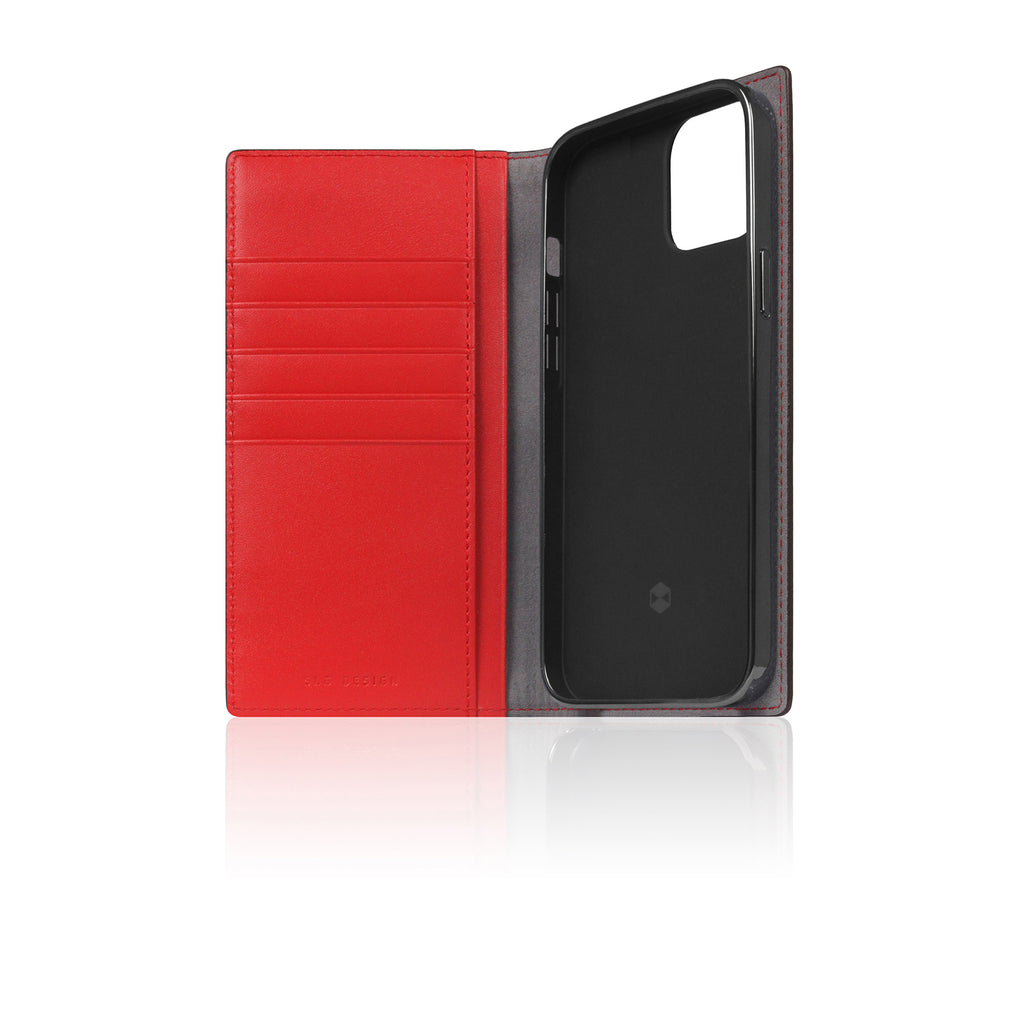 D5 Edition Calf Skin Leather Diary Case for iPhone 14 Plus (Red)
