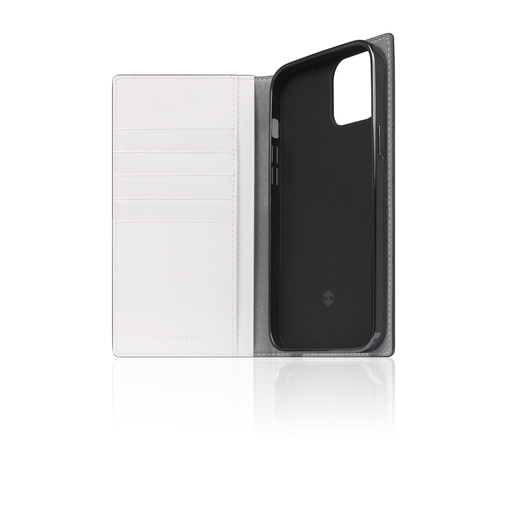 D5 Edition Calf Skin Leather Diary Case for iPhone 14 Plus (White)