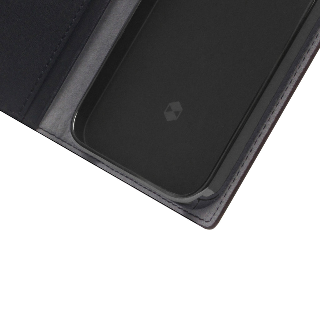 D5 Edition Calf Skin Leather Diary Case for iPhone 14 Plus (Black)