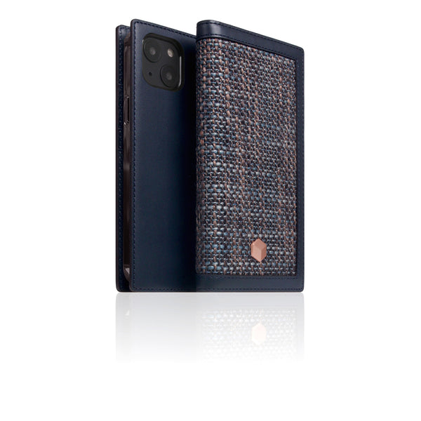 D5 Edition Calf Skin Leather Diary Case for iPhone 14 Plus (Navy)